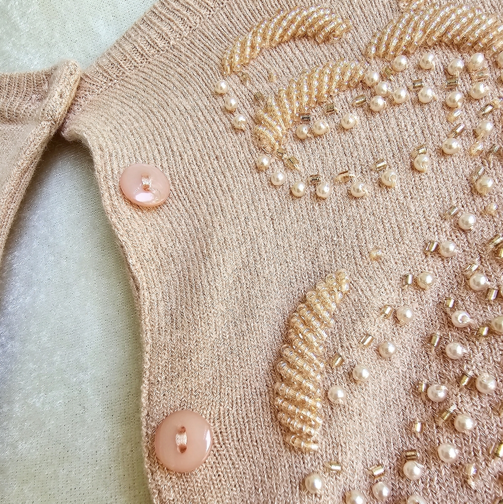 Anne Klein Beaded Cardigan Sweater - Picture 4 of 9